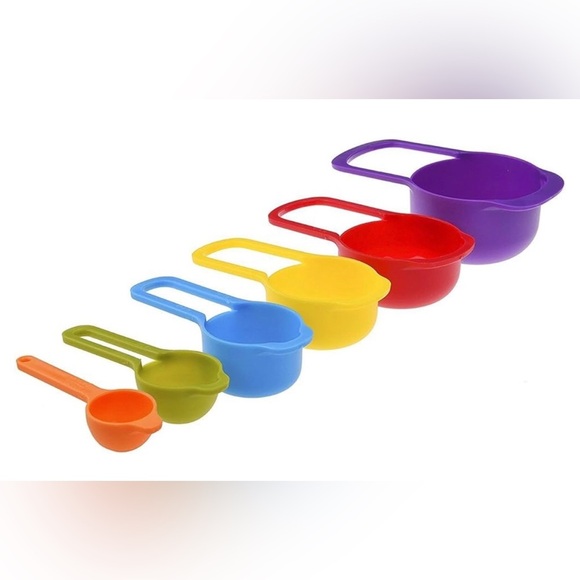 6piece multicolor hard silicone Nested Measuring Spoons new - Picture 2 of 6